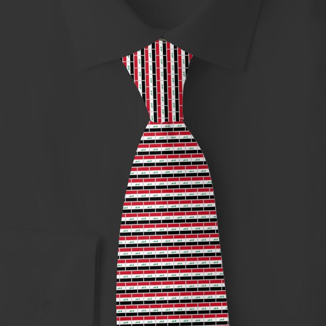 Iraq Flag Brick Pattern Neck Tie (Creator Uploaded)