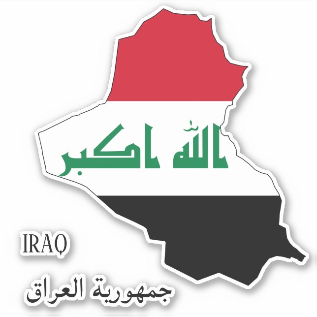 Iraq Flag Charming Patriotic Map Sticker (Front)