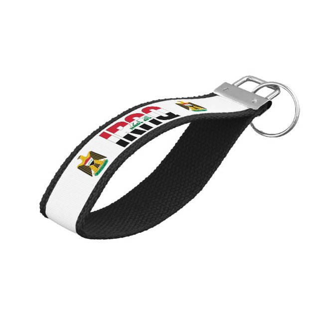 Iraq Flag Charming Patriotic Wrist Keychain (Angled Up)