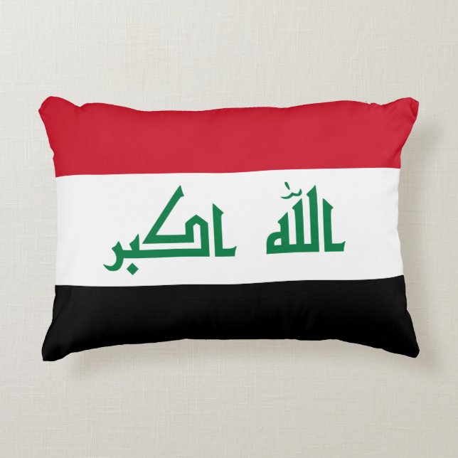 Iraq Flag Decorative Pillow (Front)