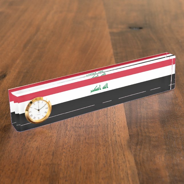 Iraq flag desk name plate (Side)