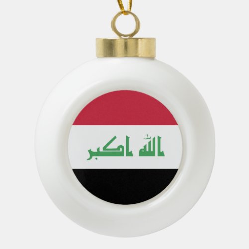 Iraq Flag Emblem Ceramic Ball Christmas Ornament