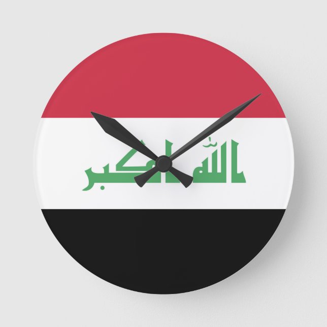 Iraq Flag Emblem Round Clock (Front)