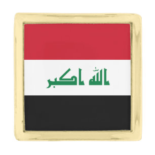 Iraq Flag Gold Finish Lapel Pin