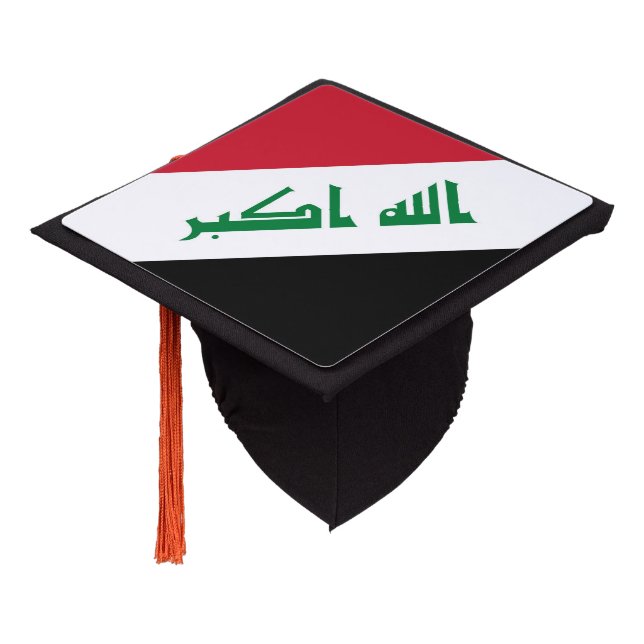 Iraq flag graduation cap topper (Angled)