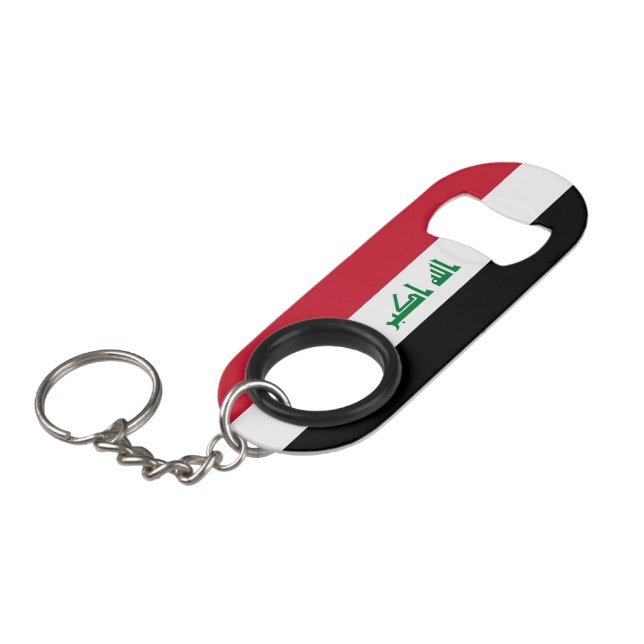 Iraq flag keychain bottle opener (Front Angled)