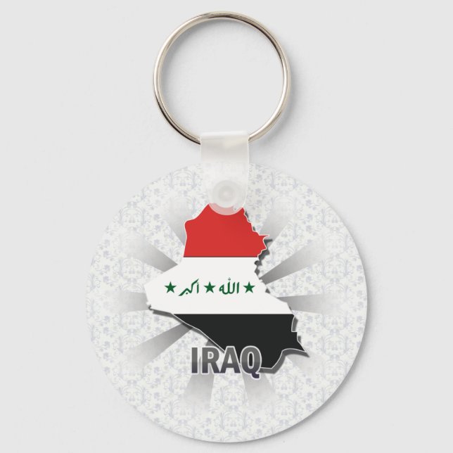 Iraq Flag Map 2.0 Keychain (Front)
