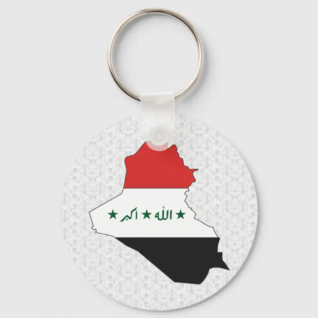 Iraq Flag Map full size Keychain | Zazzle