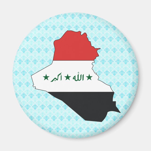 Iraq Flag Map full size Magnet (Front)