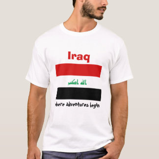 Iraq Flag + Map + Text T-Shirt