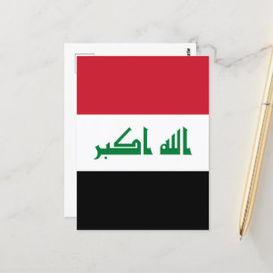 Iraq flag postcard