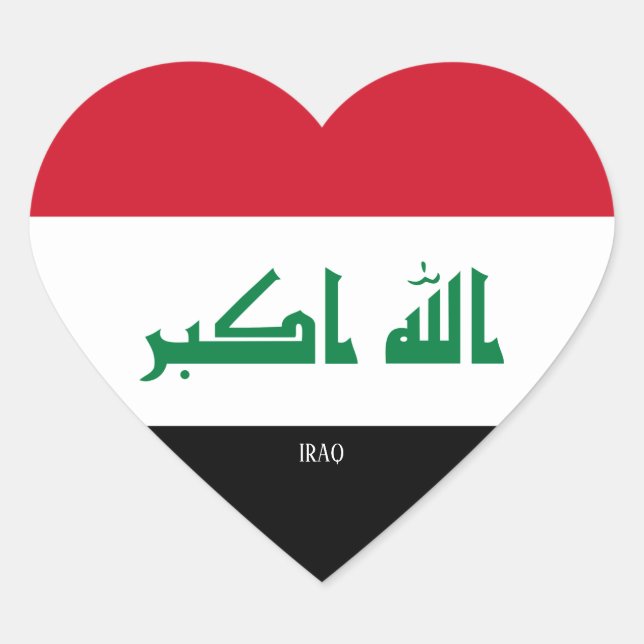 Iraq Flag Splendid Patriotic Heart Sticker (Front)