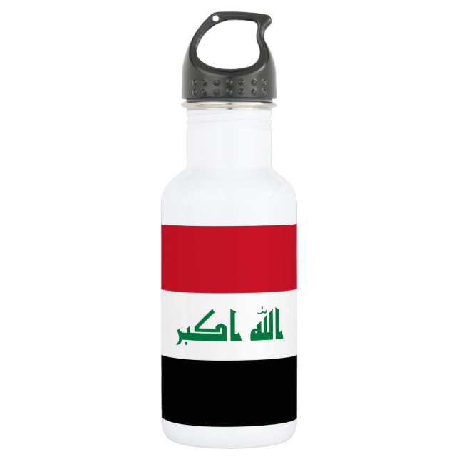 Iraq Flag Stainless Steel Water Bottle (Front)