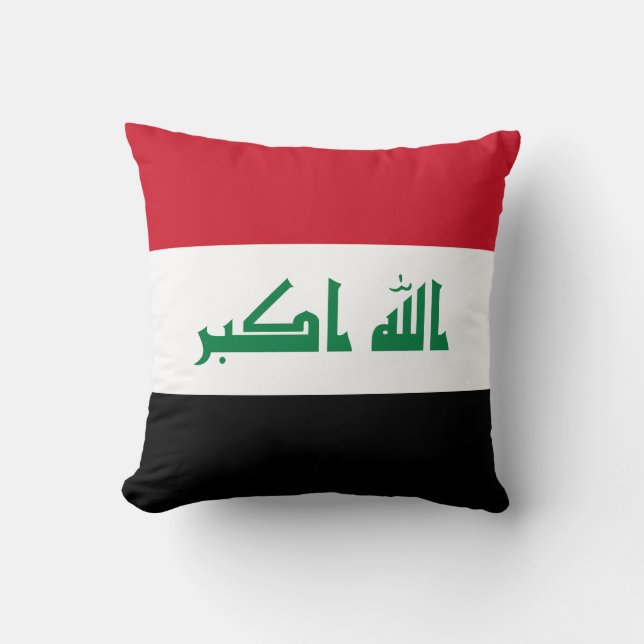Iraq Flag Throw Pillow (Front)