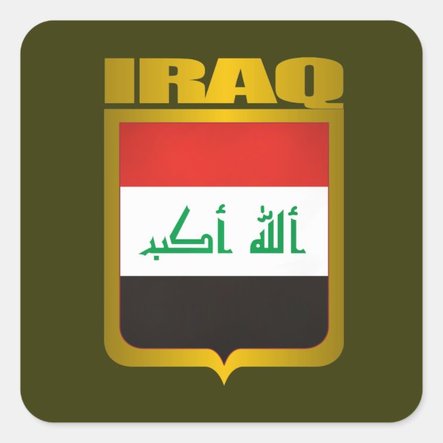 "Iraq Gold" Square Sticker (Front)