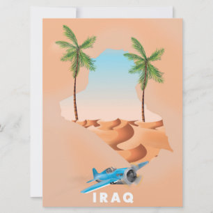 Iraq Illustrated travel poster print. Invitation