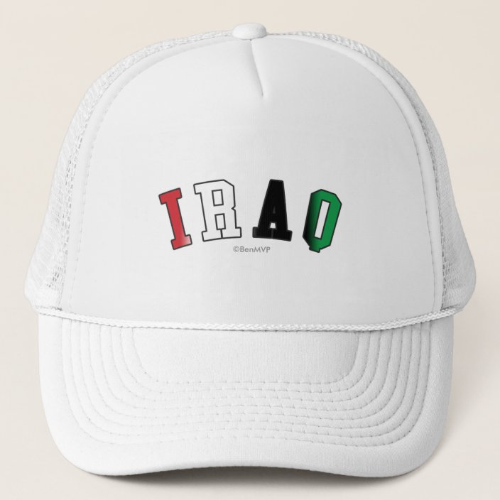 Iraq in National Flag Colors Hat