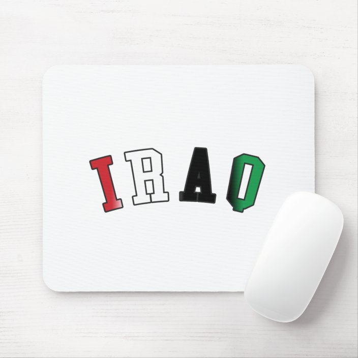 Iraq in National Flag Colors Mouse Pad
