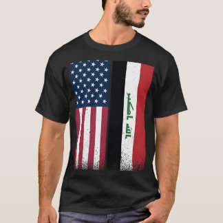 Iraq Iraqi American Flags Proud USA Iraq T-Shirt