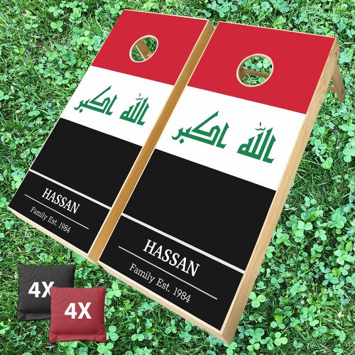 Iraq  Iraqi Flag personalized  Family fun Cornhole Set