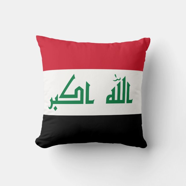 Iraq (Iraqi) Flag Throw Pillow (Front)