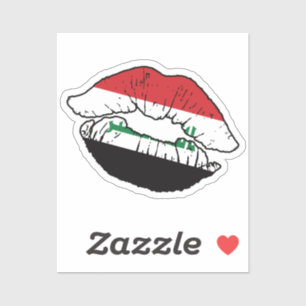 Iraq Iraqi Lipstick Love Flag Sticker