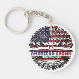 Iraq Iraqi US American USA United States Tree Keychain