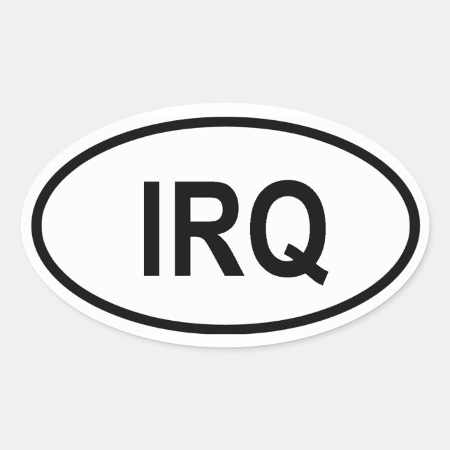 Iraq "IRQ" Oval Sticker (Front)