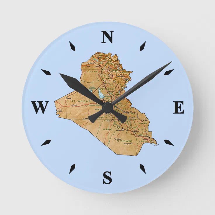 Iraq Map Clock | Zazzle