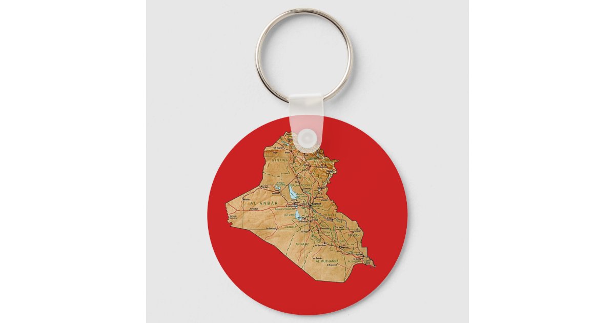 Iraq Map Keychain | Zazzle