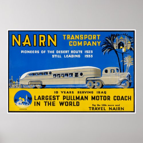 Iraq Nairn Vintage Travel Poster Restored