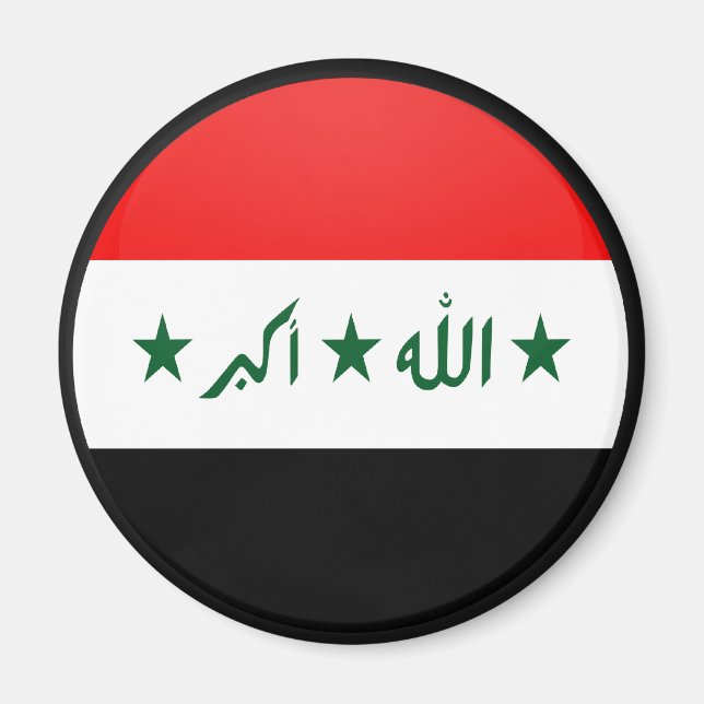 Iraq quality Flag Circle Magnet (Front)