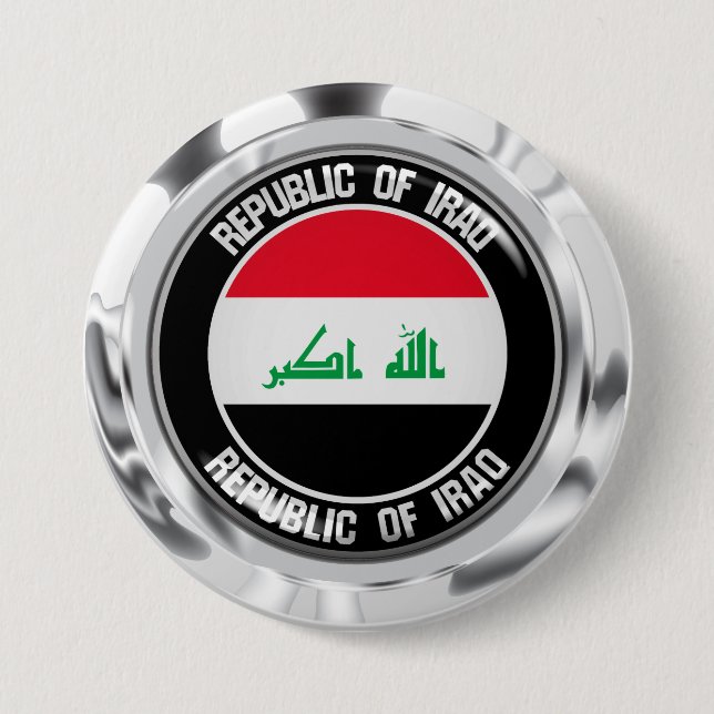 Iraq Round Emblem Button (Front)
