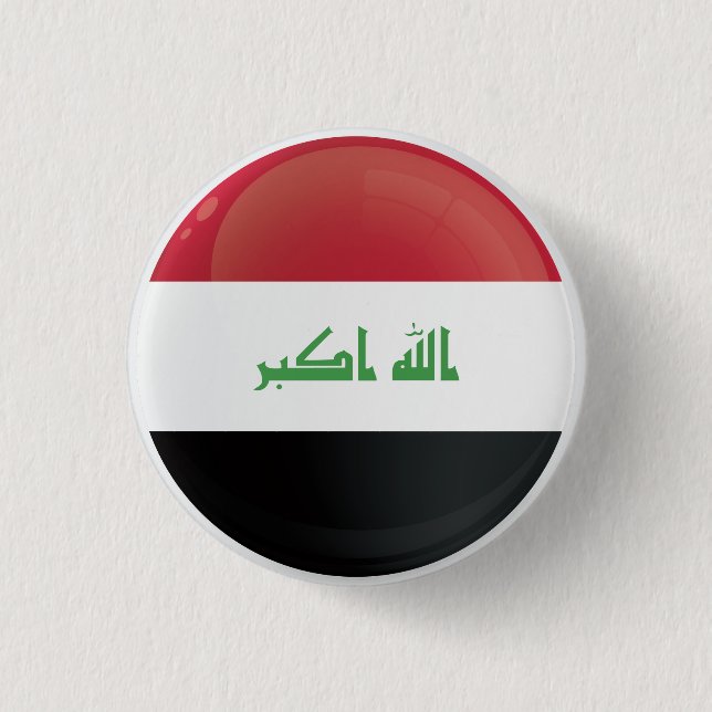 Iraq  Round Icon Flag Button (Front)