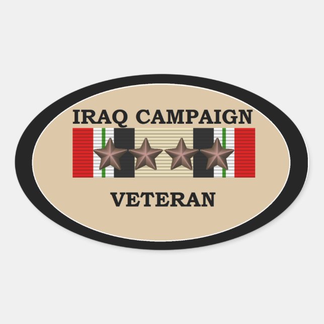Iraq Veteran 4 ICS Oval Sticker (Front)