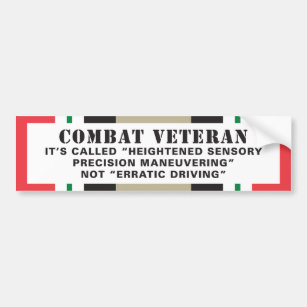 Iraq Veteran Erratic Driver Bumper Sticker