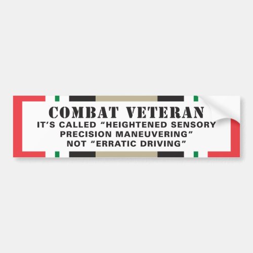 Iraq Veteran Erratic Driver Bumper Sticker