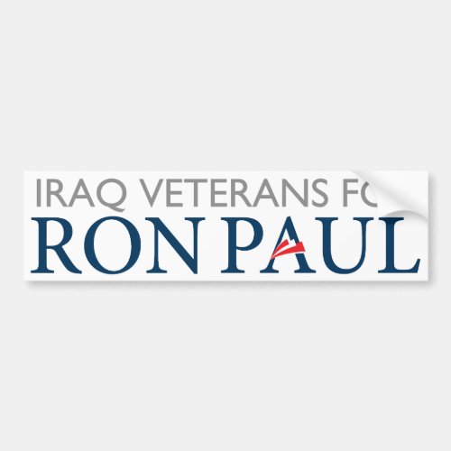 Iraq Veterans For Ron Paul Bumper Sticker