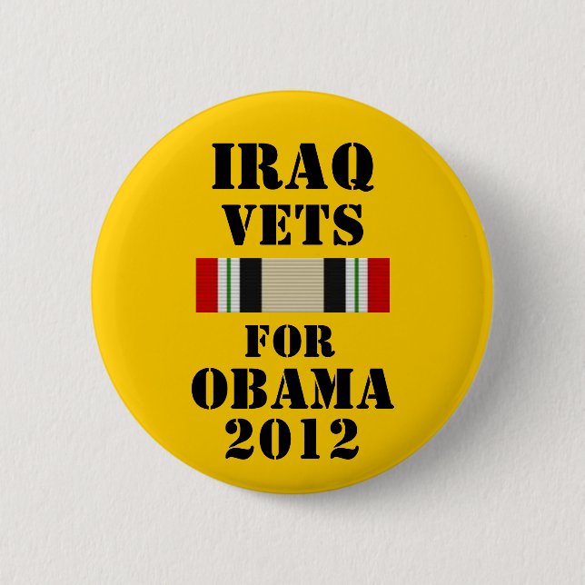 Iraq Vets for Obama 2012 Pinback Button (Front)