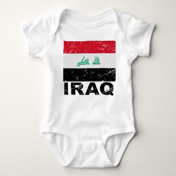 Iraq Vintage Flag Baby Bodysuit by allworldtees at Zazzle
