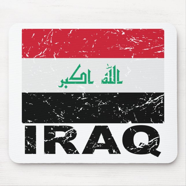Iraq Vintage Flag Mouse Pad (Front)
