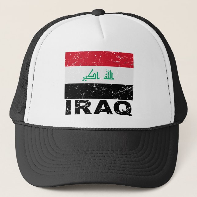 Iraq Vintage Flag Trucker Hat (Front)