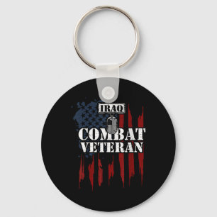 Iraq War_ Iraq Combat Veteran - Veteran Sayings Keychain