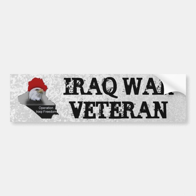 Iraq War Veteran Military Veteran Bumper Sticker (Front)
