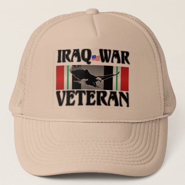 IRAQ WAR VETERAN TRUCKER HAT (Front)