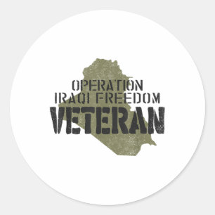 Iraq War Veterans Operation Iraqi Freedom Veteran  Classic Round Sticker