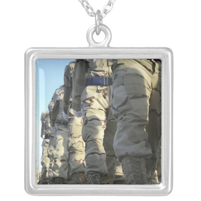 Iraqi air force recruits march silver plated necklace (Front)