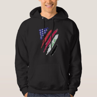 Iraqi American Patriot Grown Heart Flag Stripes Hoodie