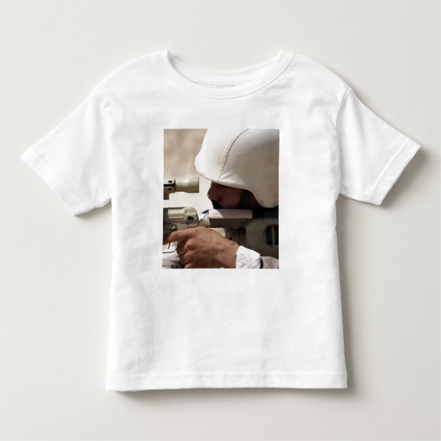 Iraqi Army Sergeant sights in down range Toddler T-shirt (Front)