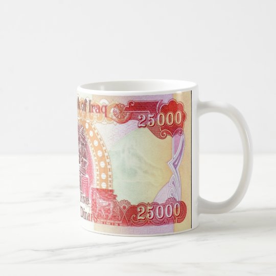 Iraqi Dinar 25,000 Coffee Mug Iraq Tea cup